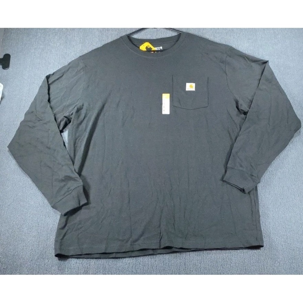 Carhartt K126 Loose Fit Heavyweight Long-Sleeve Pocket T-Shirt XL Tall Black